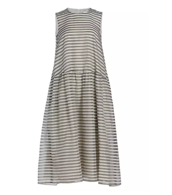 Max Mara Aerovia Striped Linen Dress
