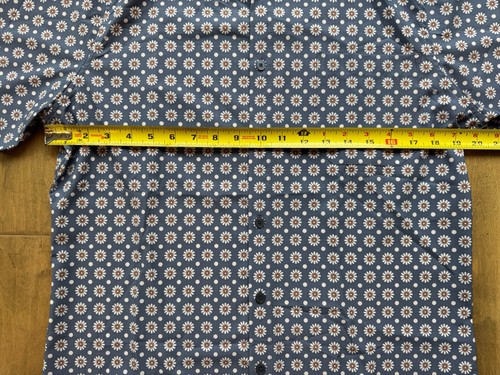 Mizzen+Main Leeward Blue Floral Performance Button Down SS Shirt Mens M Trim Fit - Picture 15 of 16