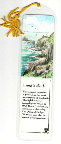 ART Land's End Cornwall Bookmark Cornish Rough Sea Painting by Rob ...