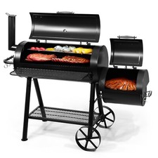 Parrilla de carbón para el hogar al aire libre de 16" ahumador parrilla de barbacoa de alta resistencia 2 en 1
