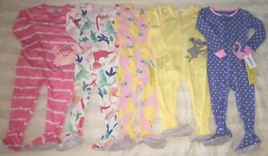 NWT Carter's Girls Sleepwear Polyester Cotton 1 piece Footed PJ Pajamas