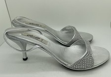 Vero Cuoio Women's Shoes Leather Silver Crystal Size 41 Italy Retail 420