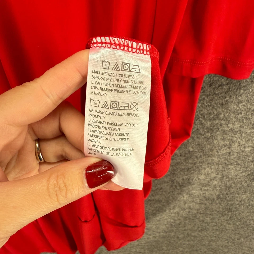 Vestido Susan Graver Mujer S Pequeño Rojo Cambio Midi Hombro Frío Manga Larga Informal Foto 4 de 4