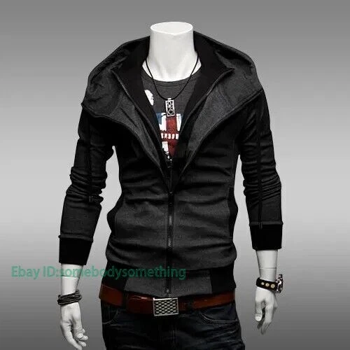 Mens Jackets Slim Fit Zip Up Hoodies Casual Korean Coats Warm For Winter Jackets image 9
