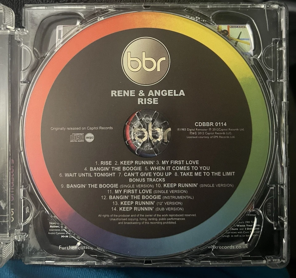 ‘Rise’ by René & Angela (1983 Capitol CD ~ 2012 Remaster BBR Import CDBBR 0114) - Image 3 of 4