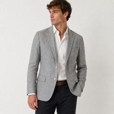 J.Crew Ludlow Slim Unstructured suit Jacket SOMELOS Linen 42S