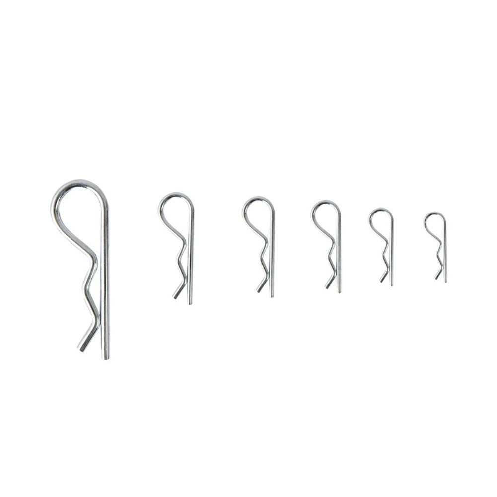 85pcs Galvanized R Type Split Pins Spring Clip Pins with Storage Container
