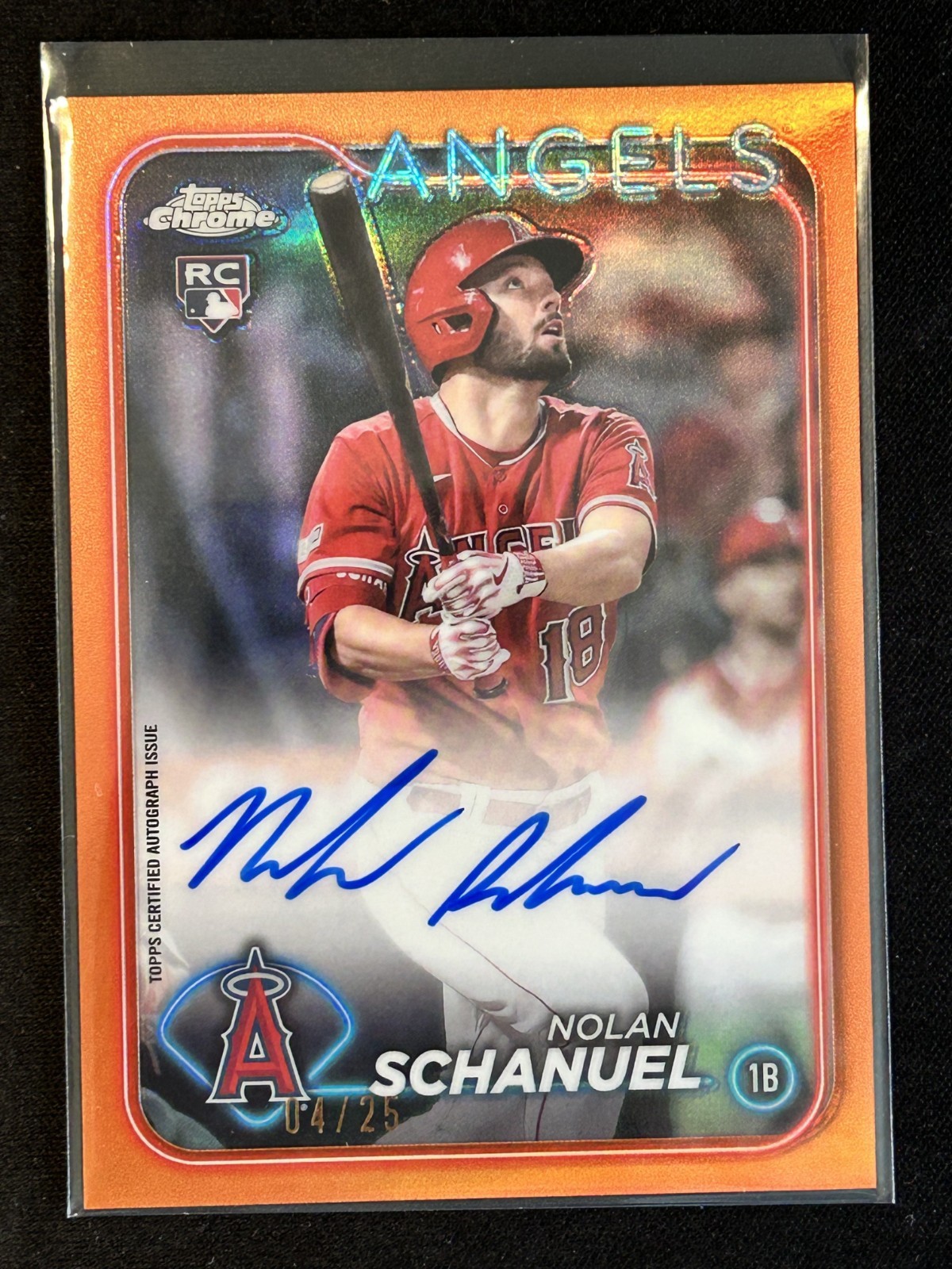 2024 Topps Chrome Rookie Auto Orange /25 (RC) Nolan Schanuel-Angels RA-NS