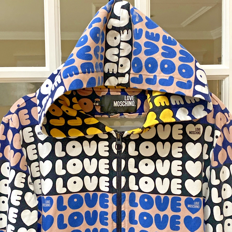 Толстовка с капюшоном Love Moschino ограниченный выпуск на молнии размер 12 - Изображение 4 из 4