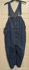 Dickies Overalls Mens 50 X 32 Carpenter Jean Bib  Blue Cotton Denim