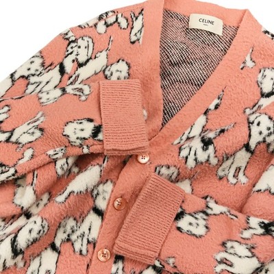 CELINE Amy Dorian Collaboration Dalmatian Cardigan Size Small Pink