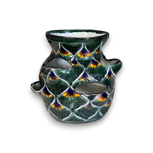 Talavera Strawberry Planter | Green Peacock Design - Picture 5 of 5
