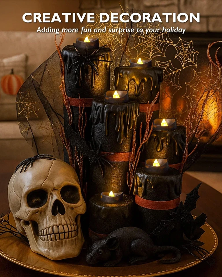 24-Pack Battery Operated LED Tea Lights, Flickering Flameless Candles for Decor - Image 2 of 4