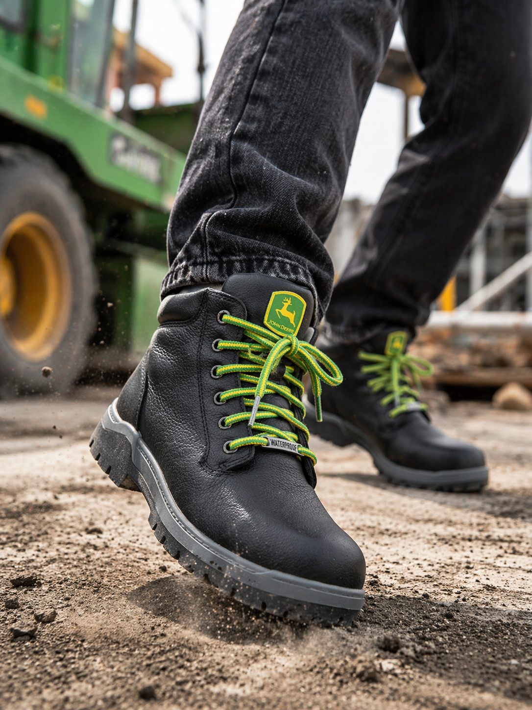 Skechers x John Deere Men’s Waterproof Work Boots Size 8 Memory Foam Black NEW image 2