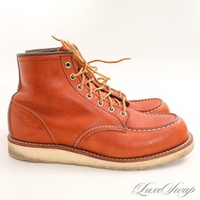#1 MENSWEAR Red Wing Shoes Made USA Brown 875 6 Moc Toe Leather Boots Shoes 9