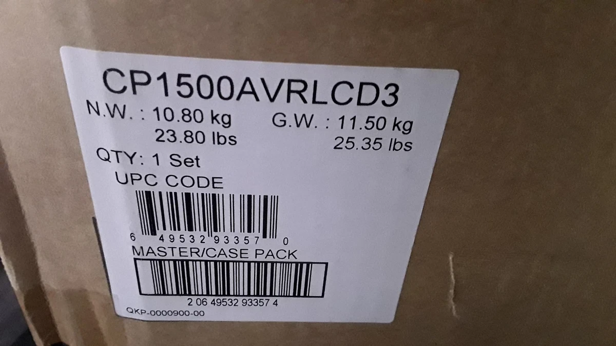 CyberPower CP1500AVRLCD3 900Watts Intelligent LCD Uninterruptible Power Supply