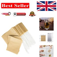 100 Disposable Round Paper Tea Bags with Drawstring - Eco-Friendly Infuser 0.07 per strip