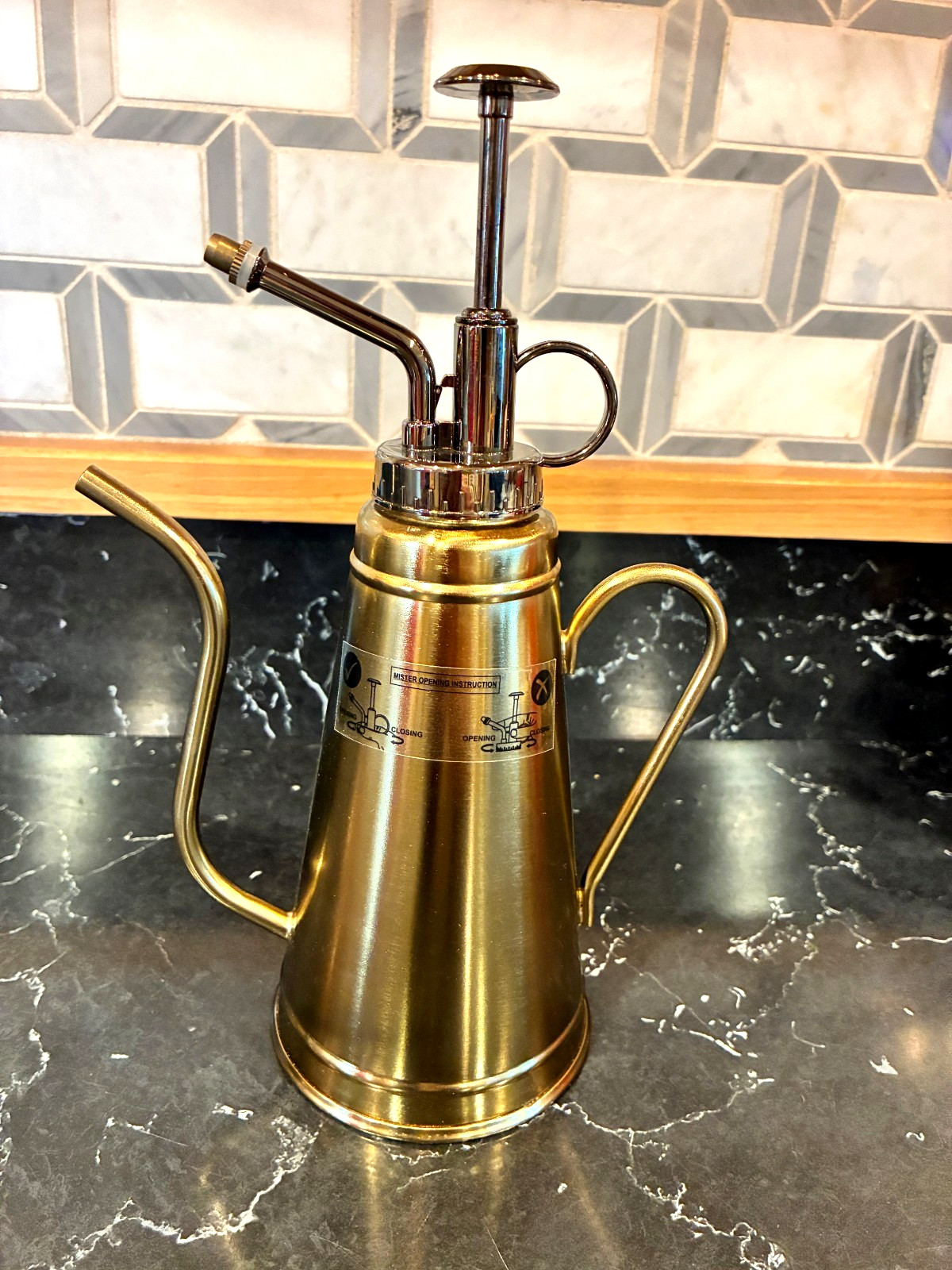 Magnolia Hearth Hand Ant. Brass Mister/Water Can