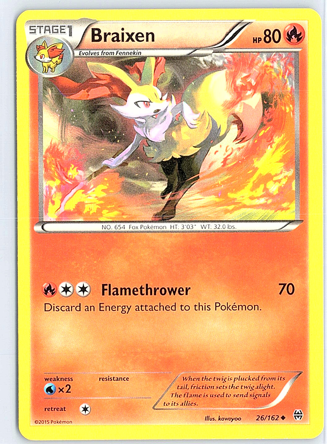 Braixen Uncommon XY - BREAKthrough 26/162 LP