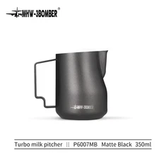 MHW-3BOMBER Turbo Milk Frothing Pitcher 350ml 450ml Barista Latte Art Jug Black