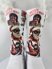 Merry Christmas Personalized Adult Socks, Custom Photo Socks