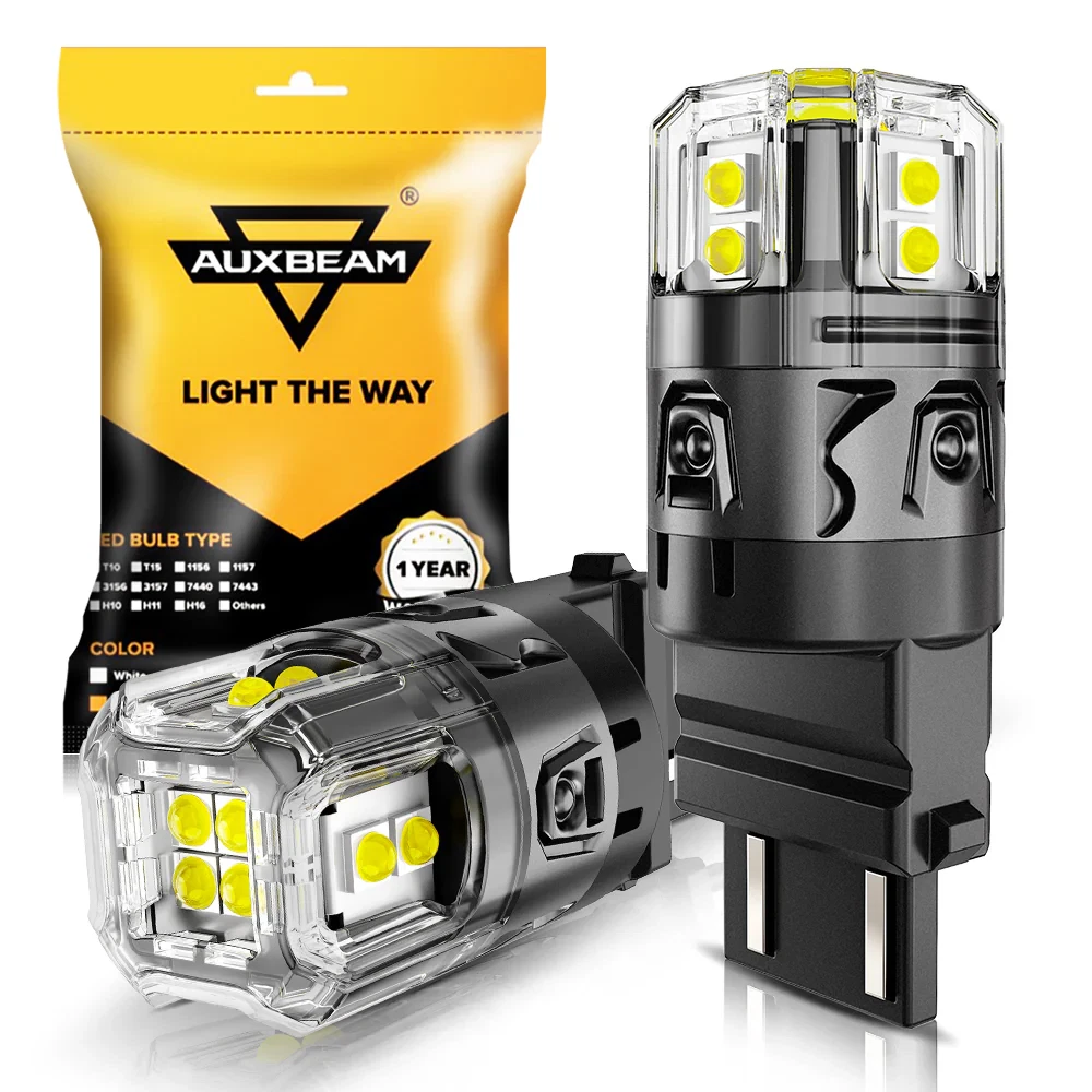 AUXBEAM 3156 3157 3057 White/Amber/Red LED Reverse Backup Light Bulb Free Return