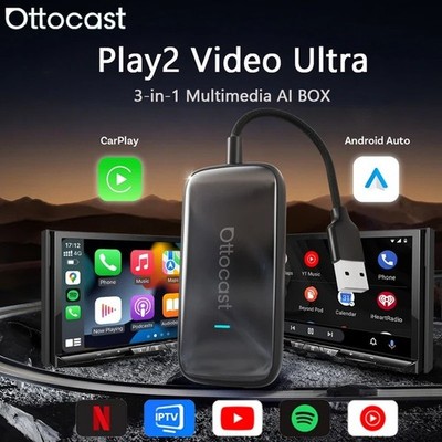 Ottocast Play2Video Ultra AI BOX YouTube Netflix Kabelloses Carplay Android Auto