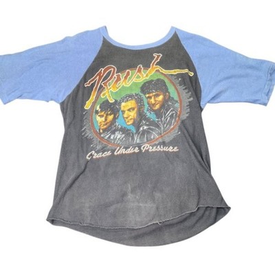 Vintage 70's Rush Raglan Band T-Shirt Very Small 17'' x 24'' - Repairs