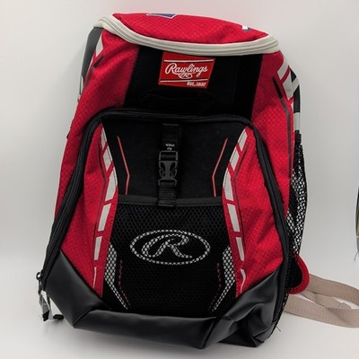 Rawlings R400 Player's Bat Pack Scarlet Red Black Clean Baseball Backpack