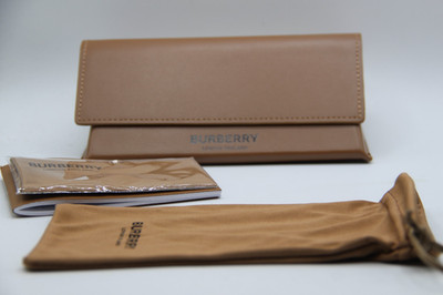 NEW BURBERRY AUTHENTIC EYEGLASSES SUNGLASSES BROWN LEATHER SOFT CASE CLOTH SET