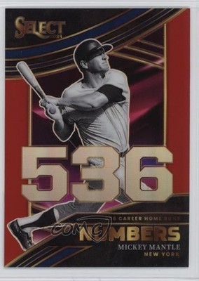 2024 Panini Select Numbers Red Prizm /99 Mickey Mantle #16 HOF 04br