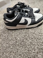Nike Dunk Low Black/White Leather Low Top Kids Sneakers US 4.5 DD1503-101