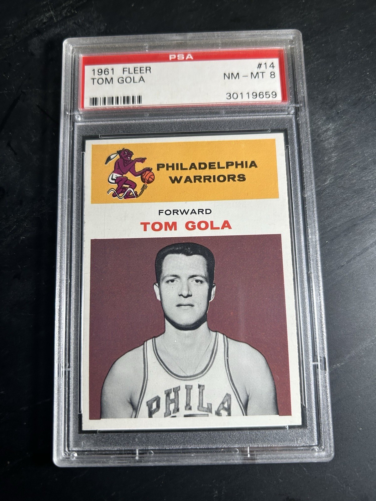 1961 Fleer #14 Tom Gola PSA 8 Philadelphia Warriors