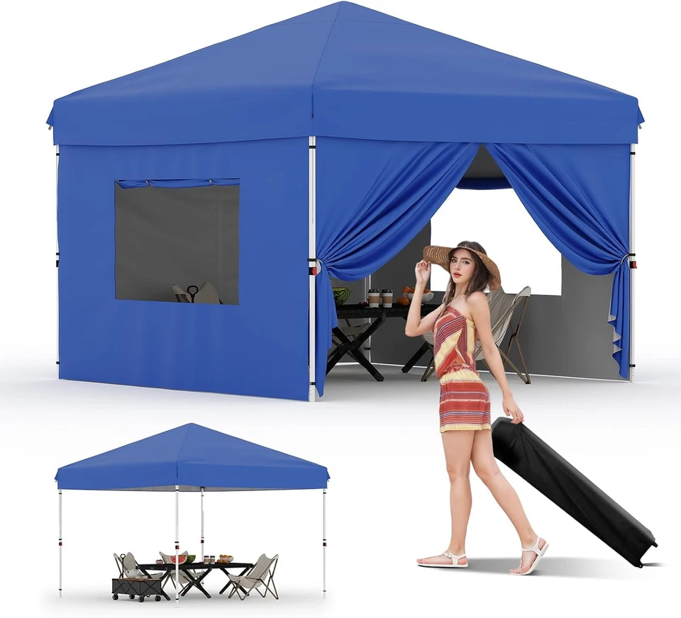 10'x10' Heavy duty POP UP Camping Canopy Tent with Carry Bag Folding Gazebo New - Image 2 of 4