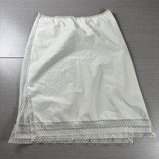 Vintage Barbizon Petti-Dot Half Slip Womens 13 White Lace Trim Side Slit
