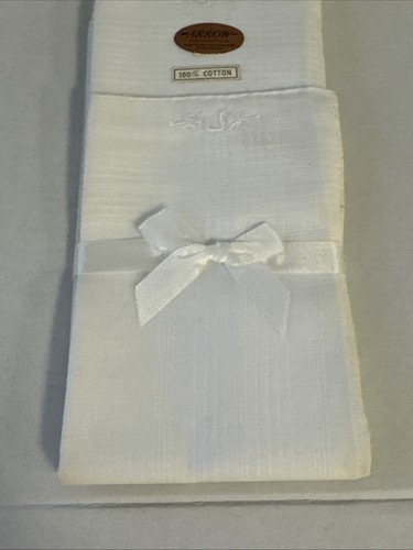 Vintage Arrow Men's Handkerchiefs Hand Rolled Hand Monogrammed J Set of 3 - Picture 9 of 10