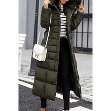 Women Cotton Warm Padded Zip Up Winter Jacket - Black