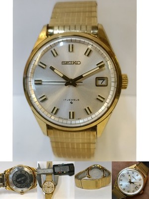 VINTAGE SEIKO GP 17J WINDING SILVER DIAL 6602-7040 JAPAN MEN'S