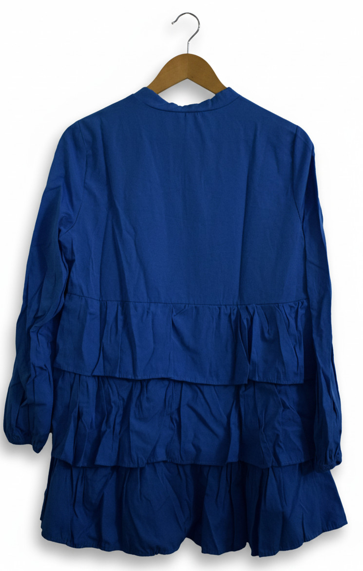 Efulim Womens Tiered Ruffle Tunic Dress - Vibrant Blue - Size XL image 3