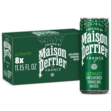 Maison Perrier Unflavored Ultimate Sparkling Water, 11.15 fl oz, 8 Pack Cans