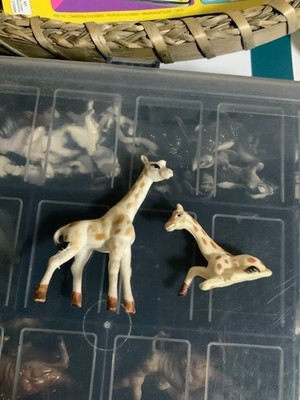 ALTFIGUREN 70 er Jahre ORIGINAL FAMILIE Giraffe mit Kind