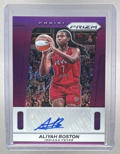 Aliyah Boston 2025 Panini WNBA Prizm #TB-AB Purple Throwback Signatures Auto /49