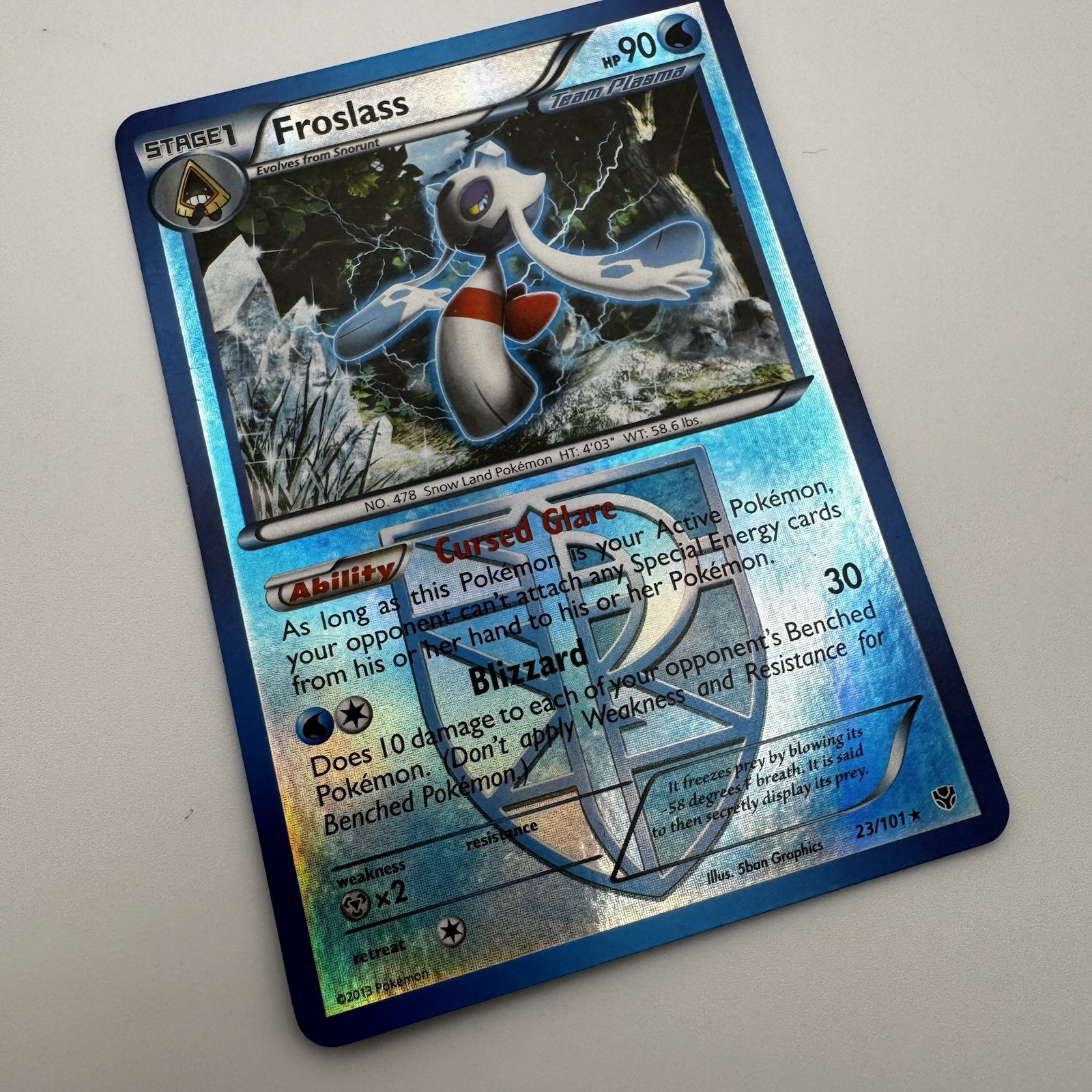 Pokemon TCG Froslass 23/101 B&W Plasma Blast LP Rare Reverse Holo