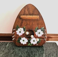 Vtg Door Harp Home Grown Woods & Things Pigeon Forge TN Hand Painted Dogwood