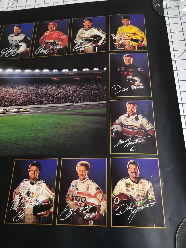 Póster 1992 NASCAR The Winston primera vez corrido de noche raro original de colección Foto 3 de 4