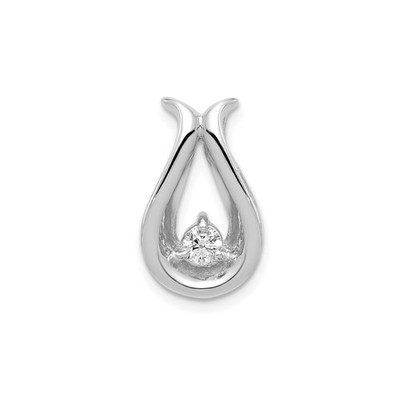 14k Weißgold Träne Anhänger Diamant Querlenker Halskette minimalistisch symbolisch Ch