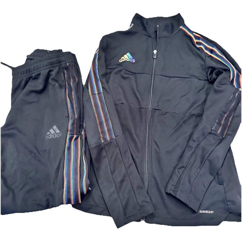 Adidas PRIDE Rainbow Stripe Women’s Track Suit - Black sz Medium