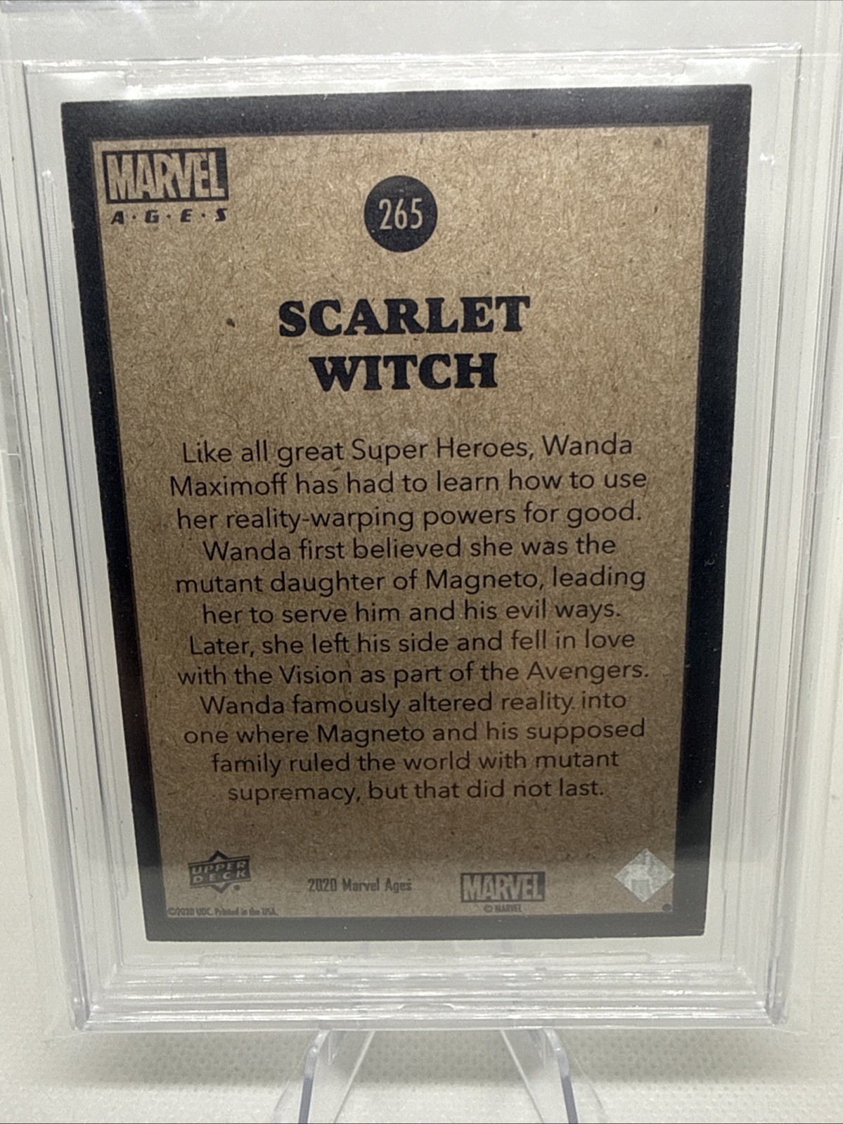 Elizabeth Olsen Scarlett Witch Auto 2021 UD Marvel Ages Beckett 10 AUTO Rare view 16