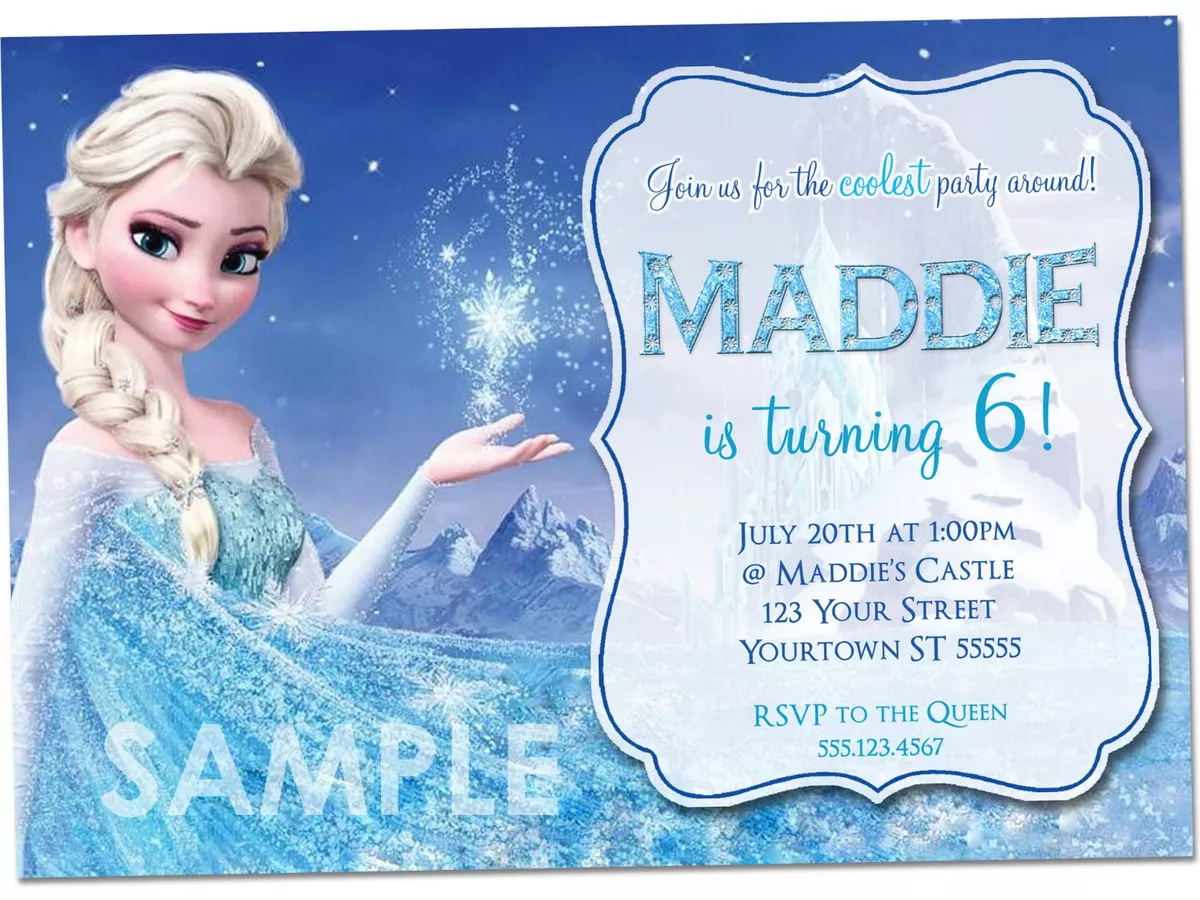 Disney Frozen Birthday Invitations PRINTED Birthday Party Invites Envelopes