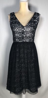 French Connection Women Dress Flare 6 Embroidered Lace Cocktail Evening New $248